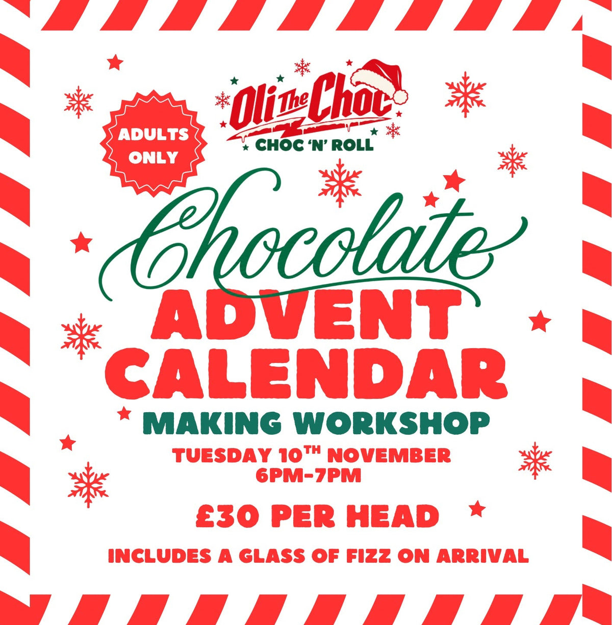 Make your own Chocolate Advent Calendar - Adult Only 18+ | Tuesday 10th November 6pm-7pm